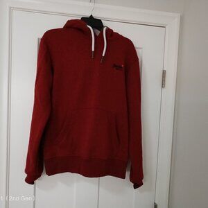 Mens's Superdry Hoodie Medium Burgendy Colour
